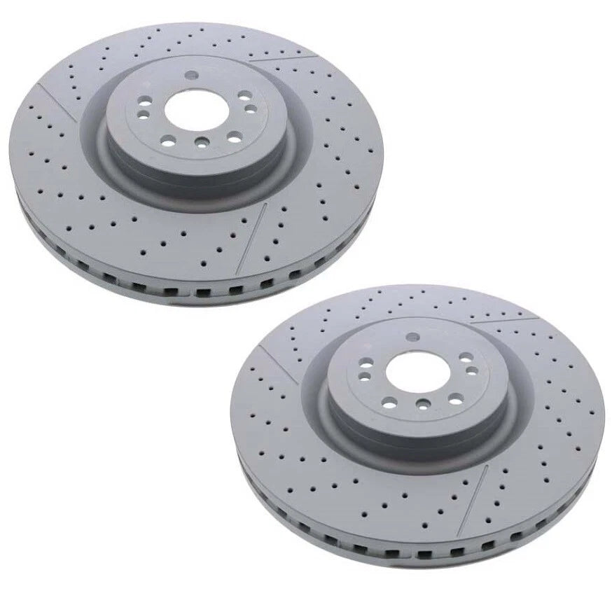 Set of 2 Front Vented Cross Drilled Disc Brake Rotors for MB W166 W292 (OEM)