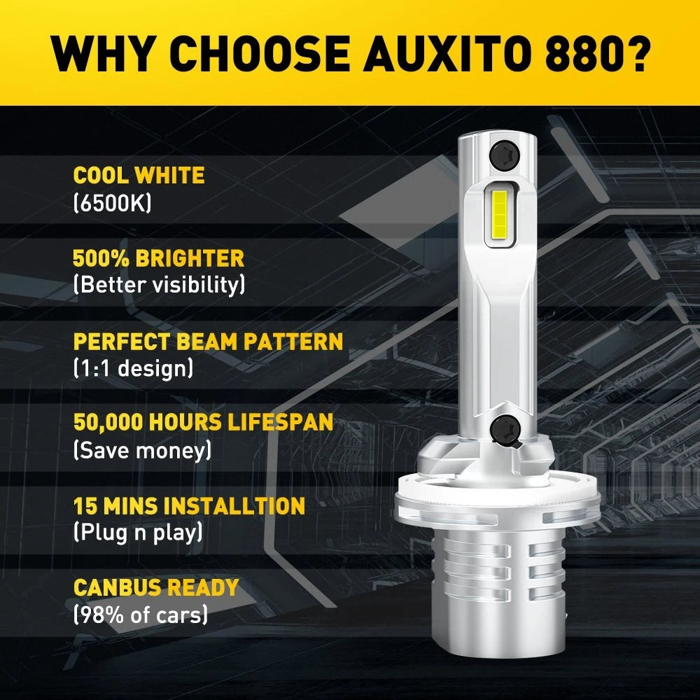 2X AUXITO 880 LED Headlight Fog Light Bulb 6500K White (Fits )