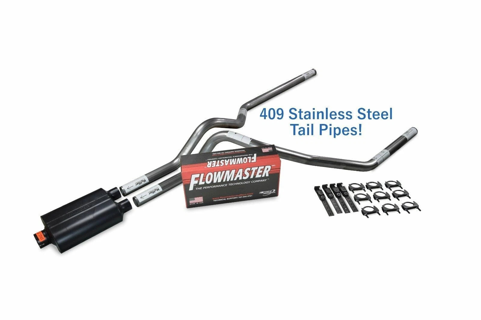 Dual Exhaust Kit for Chevy GMC 1500 (1996–1999) Stainless Steel 2.5"