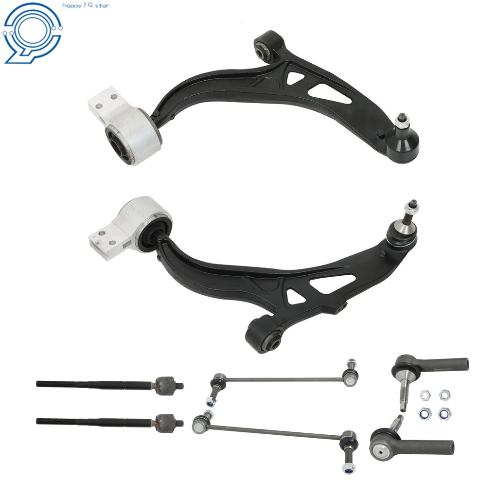 Set of 8 Front Lower Control Arms Sway Bars Tie Rods for Lincoln MKT Ford Flex (2013–2017)