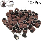 100 Pcs 80# Grit Sanding Bands with 2 Drum Mandrel for Rotary Tools