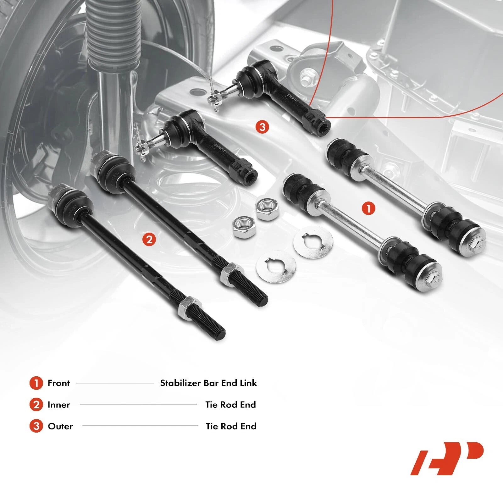Set of 6 Front Stabilizer Bar End Links for Chevy Silverado 1500