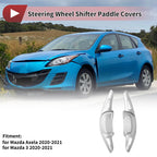 Set of 2 Silver Tone Aluminum Alloy Steering Wheel Paddles for Mazda Axela (2020–2021)