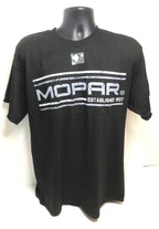 Licensed Mopar T-Shirt with White Established 1937 Emblem for Dodge Jeep RAM