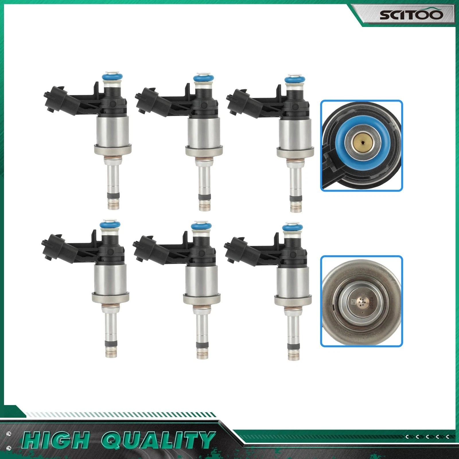 Set of 6 Fuel Injectors for GMC Acadia Chevrolet Traverse Buick Enclave (2012–2017) 3.6L