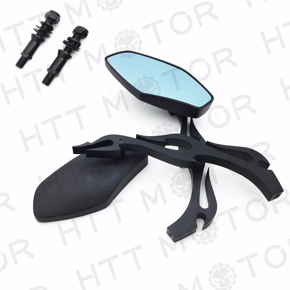 Black Mirrors for Harley Davidson (Universal Motorcycle Cruiser Touring)