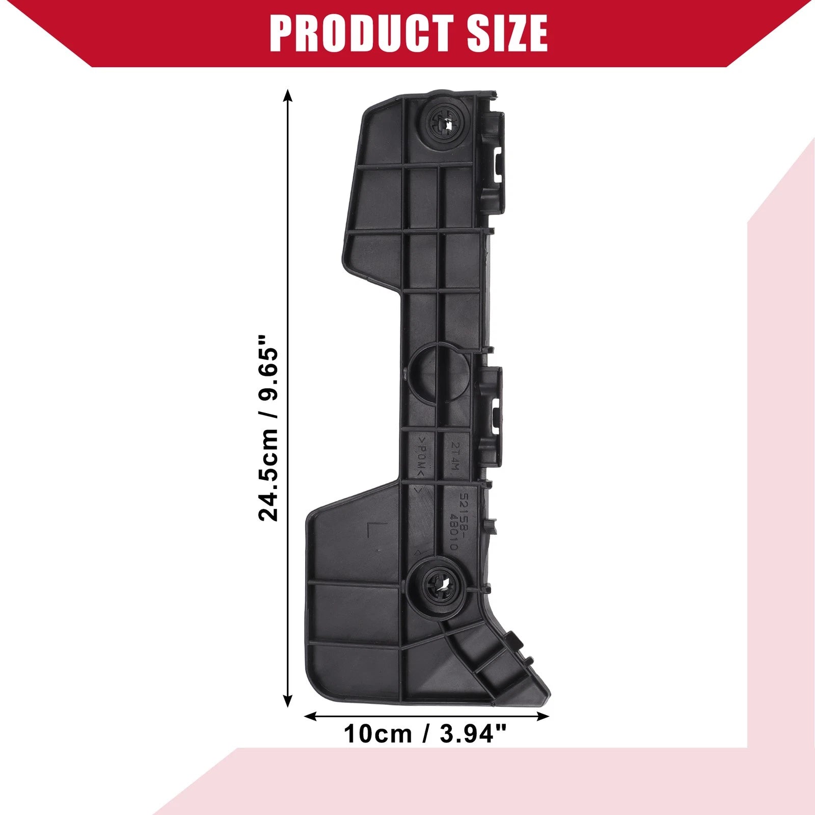 Rear Left Bumper Bracket for Toyota Highlander (2008–2013) No.521580E020 Black