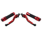 Red Extendable Brake Clutch Lever Grip Set for Yamaha XMAX 125/300 (2017-2023)