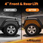 4" Lift Kit for Jeep Wrangler Unlimited 4-Door (2007–2017)