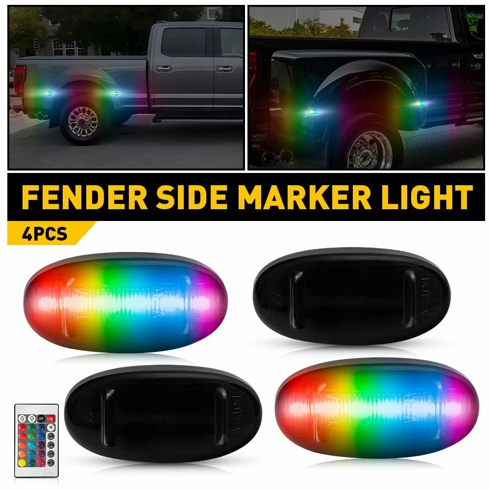 RGB LED Side Marker Lamps for Ford F250 F350 F450 F550 Super Duty (2011–2022)