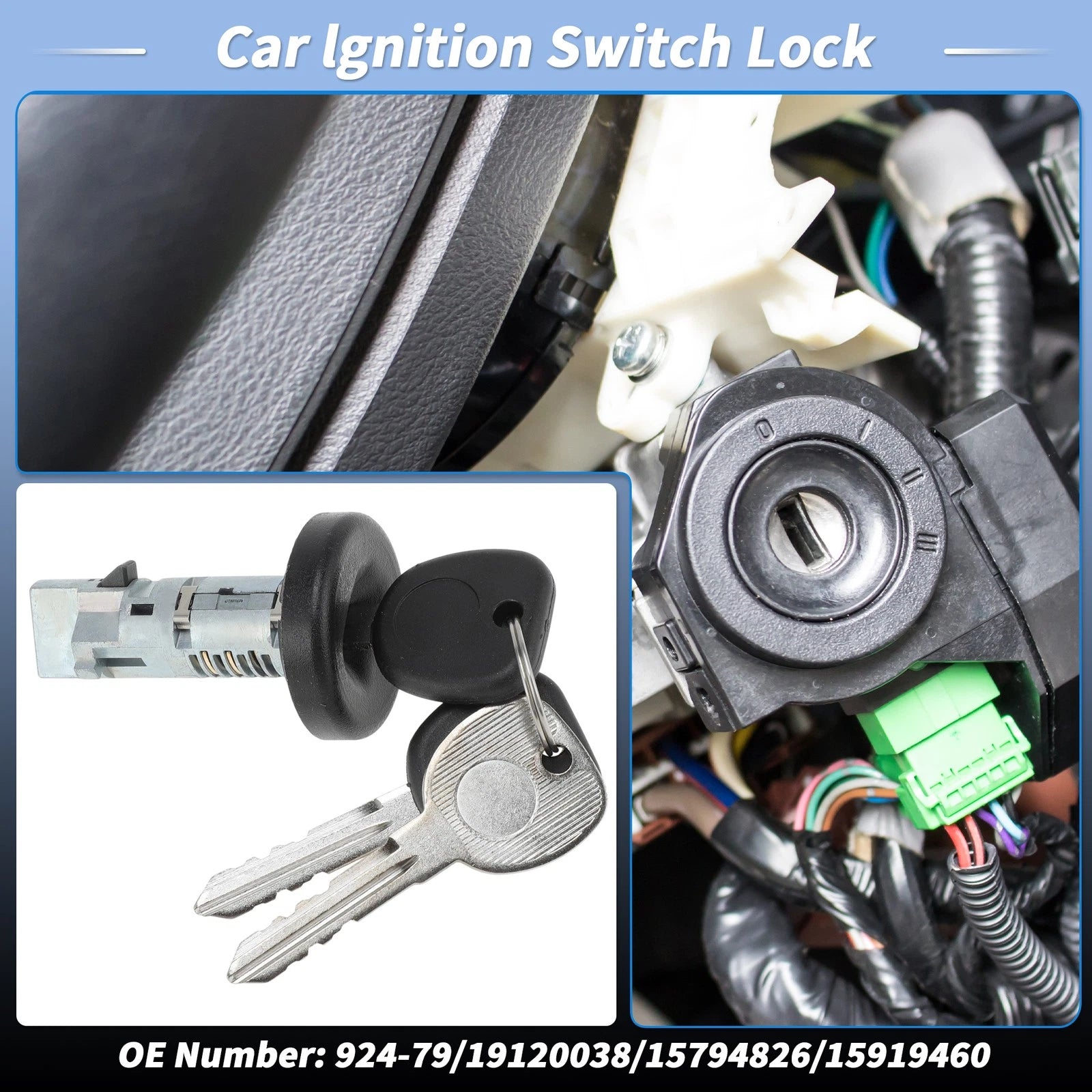 Ignition Lock Cylinder w/ Key for Chevy Silverado 1500 (2007–2013) No.19120038