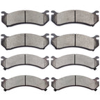 Set of 8 Brake Pads for Chevy Silverado 2500 HD (2001–2010)