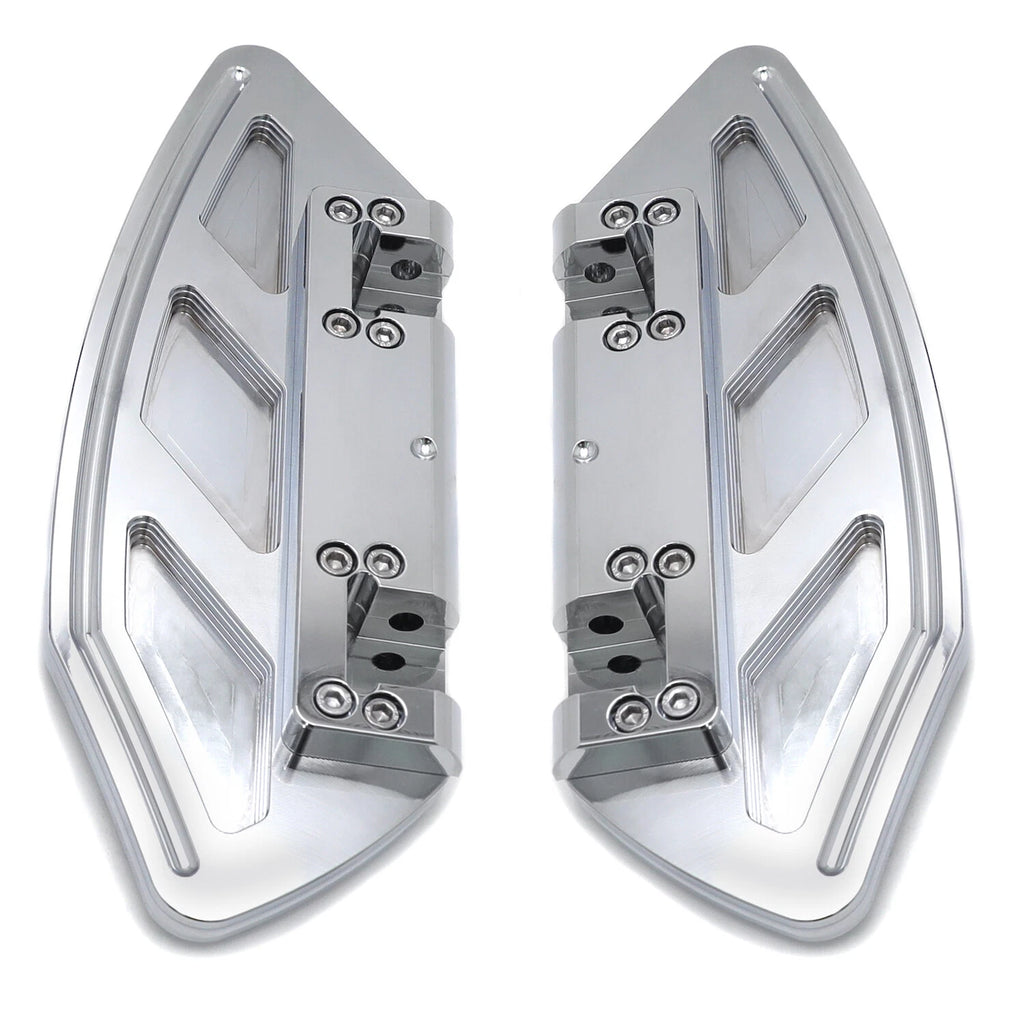 Arc Edge Rear Passenger Foot Board Floorboard for Harley Softail Touring (Chrome)