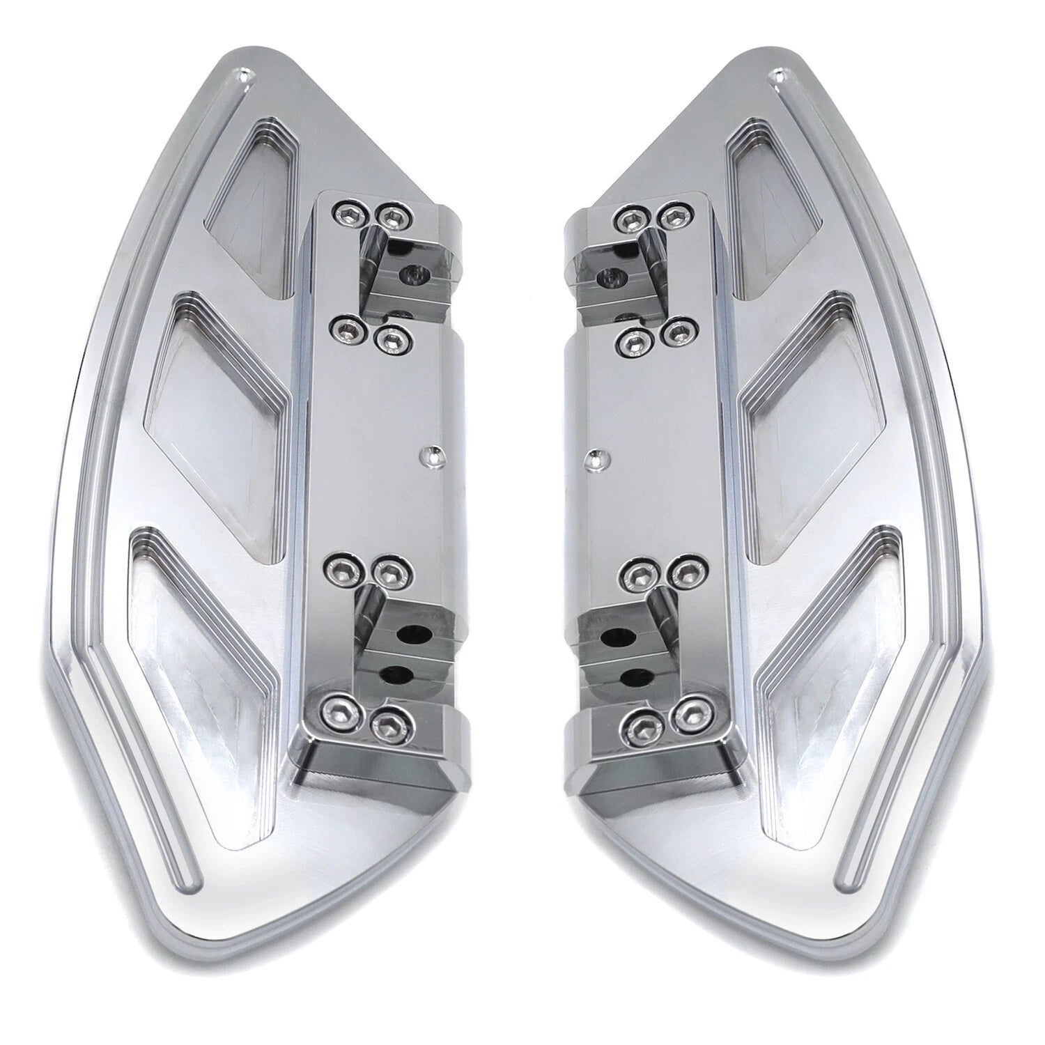Arc Edge Rear Passenger Foot Board Floorboard for Harley Softail Touring (Chrome)