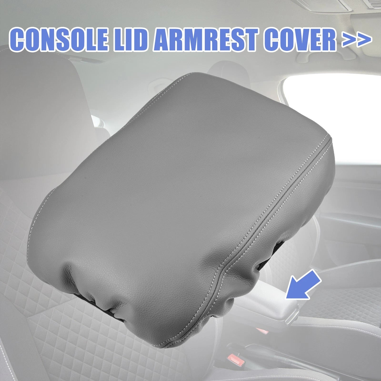 Center Armrest Cover for Honda Accord (2018–2022) Gray with Stitches