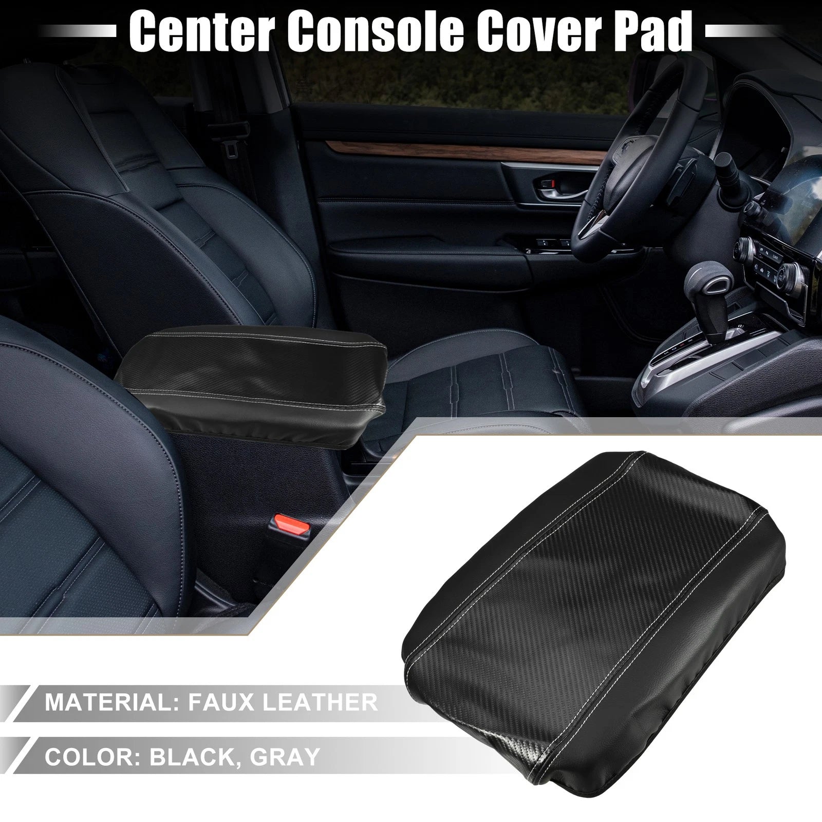 Center Console for Toyota Venza (2021–2023) Carbon Fiber Pattern Black Gray