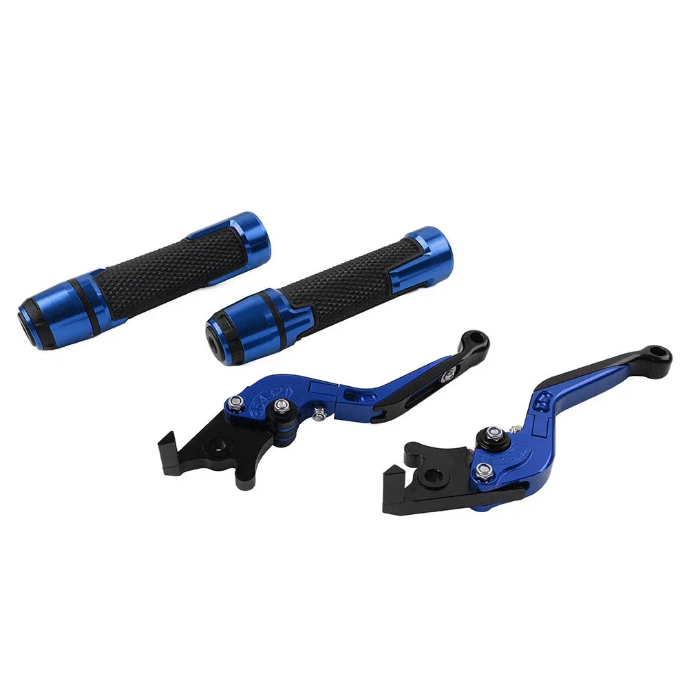 Blue Extendable Brake Clutch Levers Grips Set for BMW G310R G310GS (2017-2023)