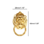 5Pcs Gold Zinc Alloy Lion Head Drawer Door Knob Pulls for Cabinets