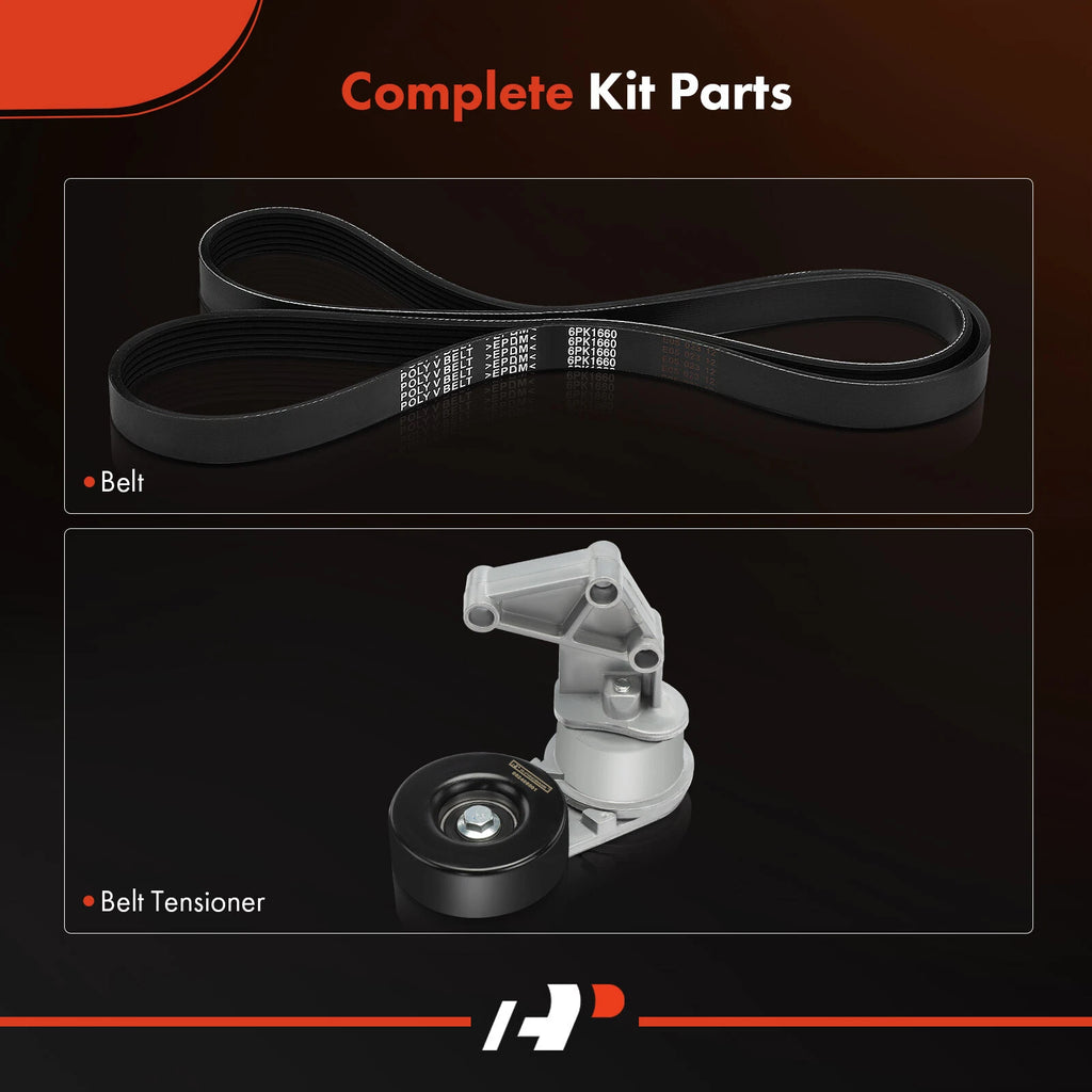 2X Serpentine Belt Drive Component Kit for Chevy S10 (1982-2004)