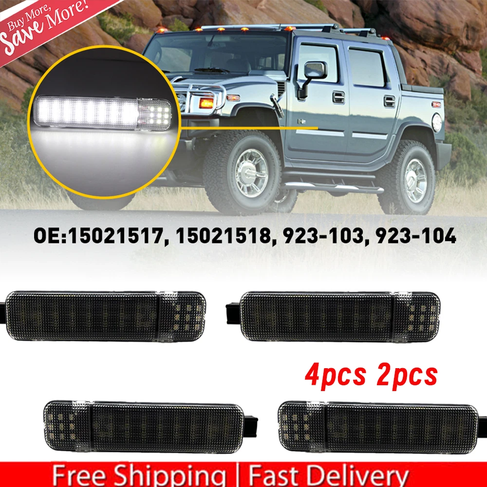 2X Smoked Interior Door Panel Courtesy LED Lamps for Chevrolet GMC (2015–2018)