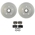 Set of 2 Hella Rear Rotors & Akebono EURO Ceramic Brake Pads for Audi A4 (1997–2000)