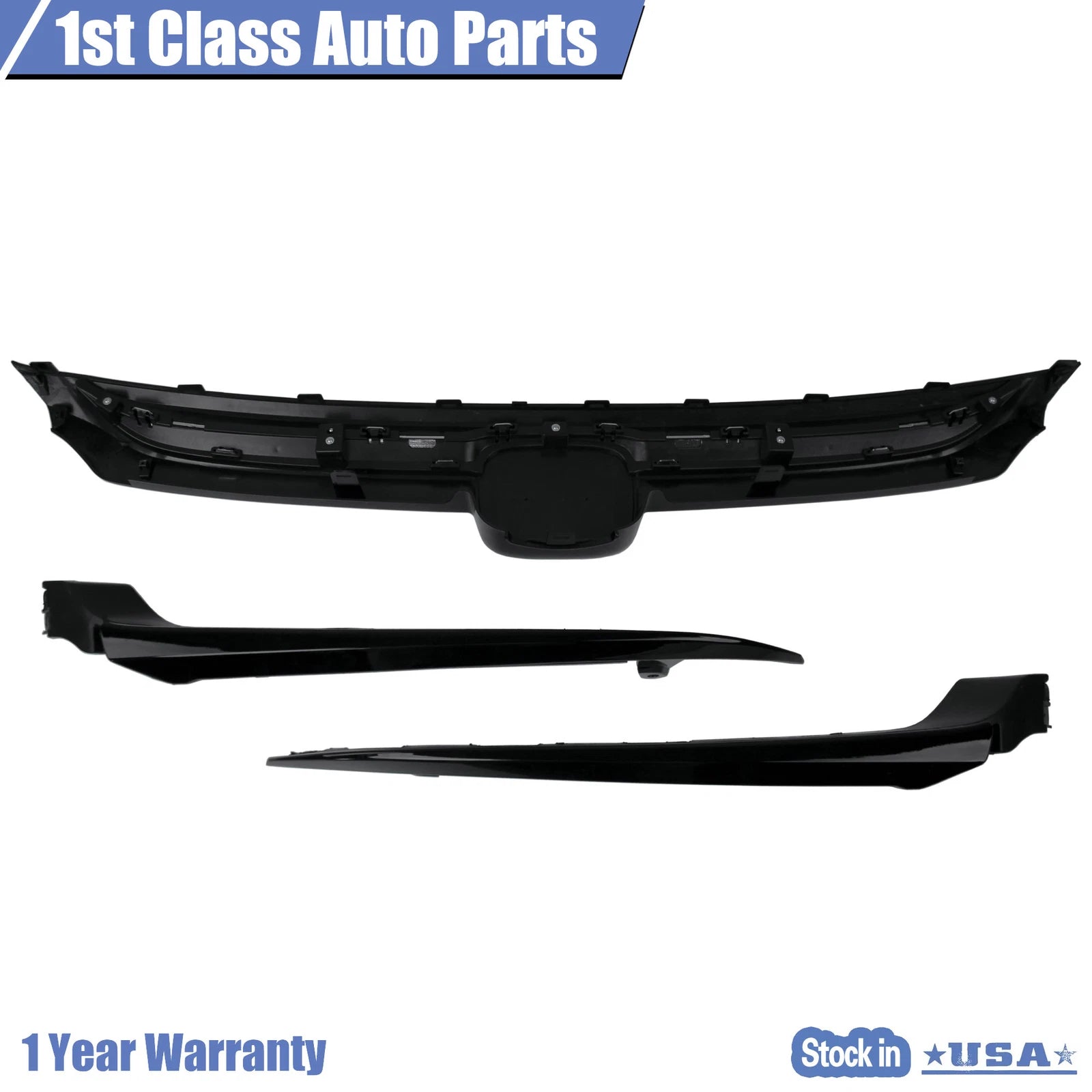 Glossy Black Sport Style Front Grille with Chrome Garnish for Honda Accord (2018–2020)
