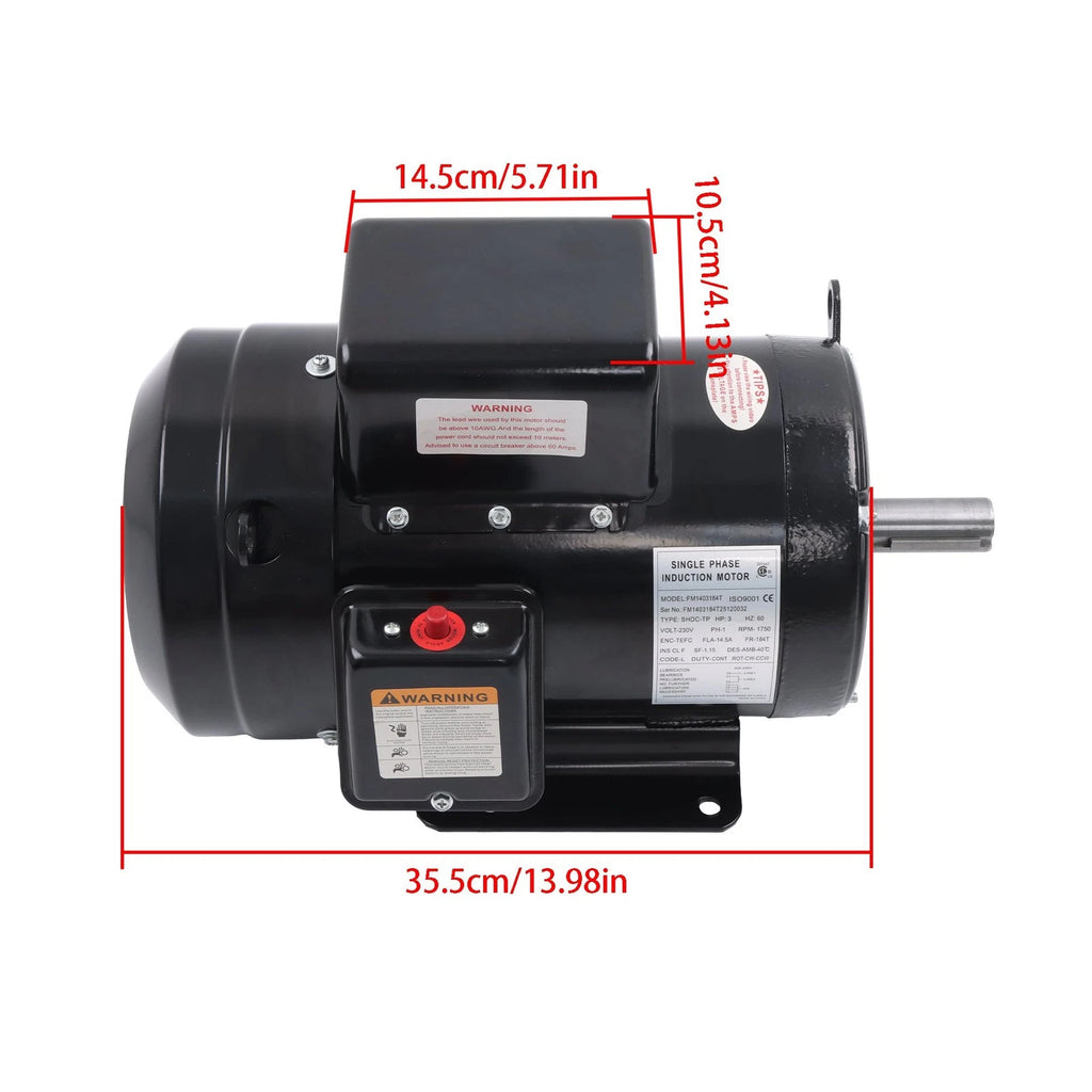 3HP TEFC Motor for Farm Equipment (208/230V, 60Hz)