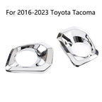 Chrome Front Bumper Grille Fog Light Covers for Toyota Tacoma (2016-2023)