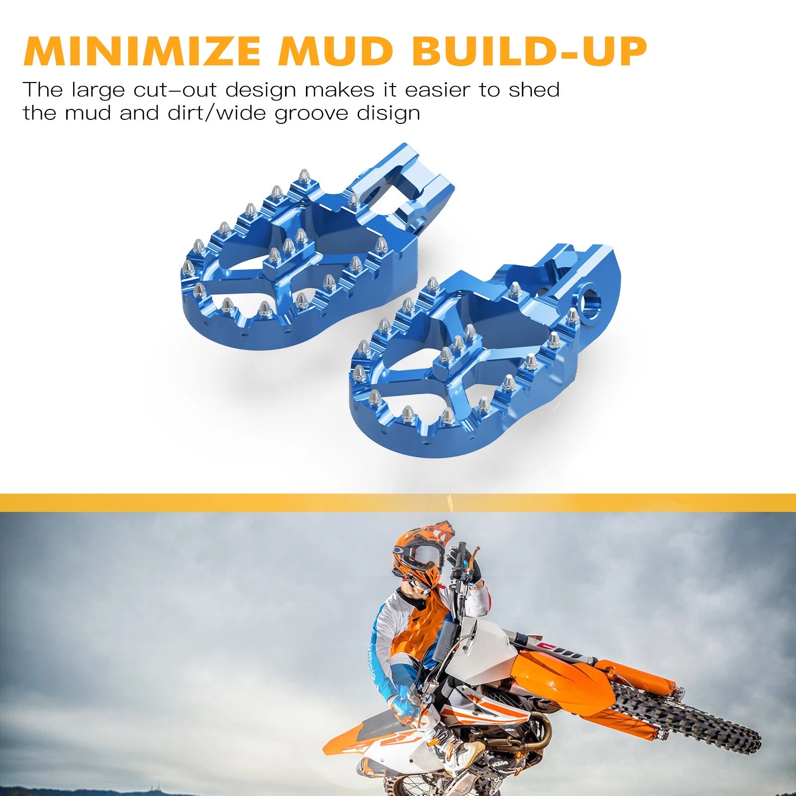 CNC Wide Foot Pegs for Husqvarna TC85 TE250i TE300i FE350 (2018–2022)