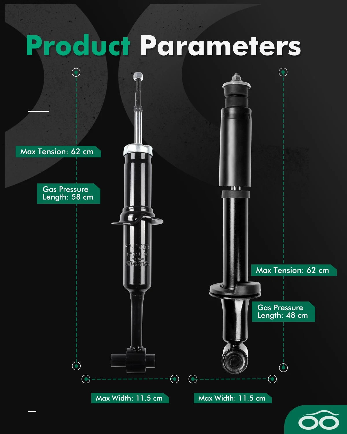 Front and Rear Shocks Struts for Ford Explorer (2002–2003)