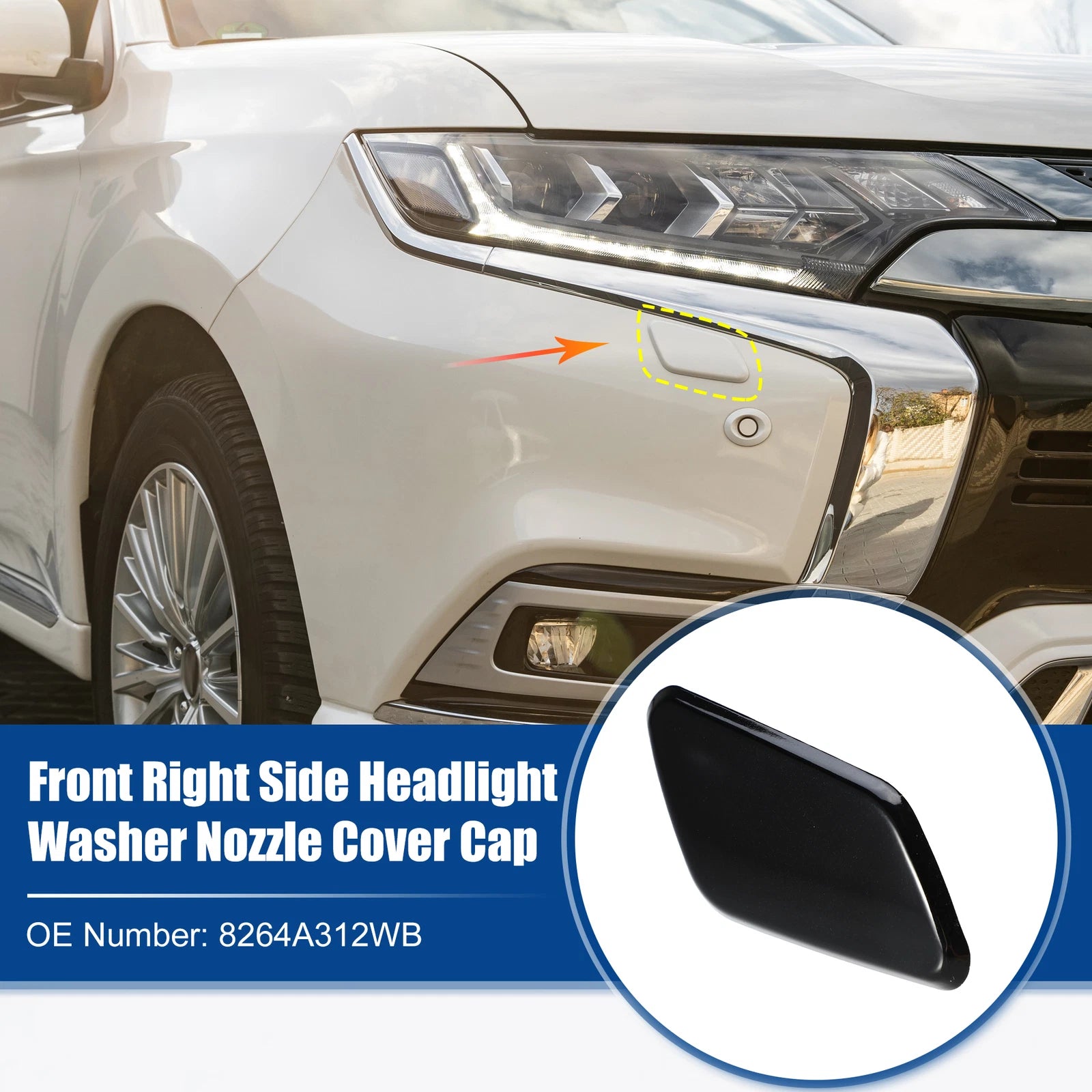 Front Right Headlight Washer Nozzle Cover for Mitsubishi Outlander (2015–2017)