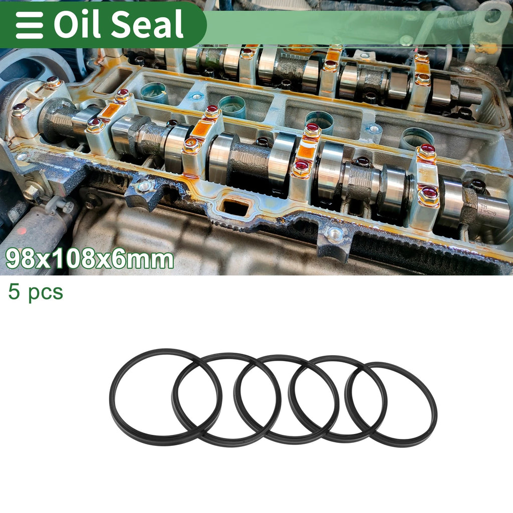 Set of 5 Oil Seal Rotary Shaft Seal NBR Rubber 98x108x6mm