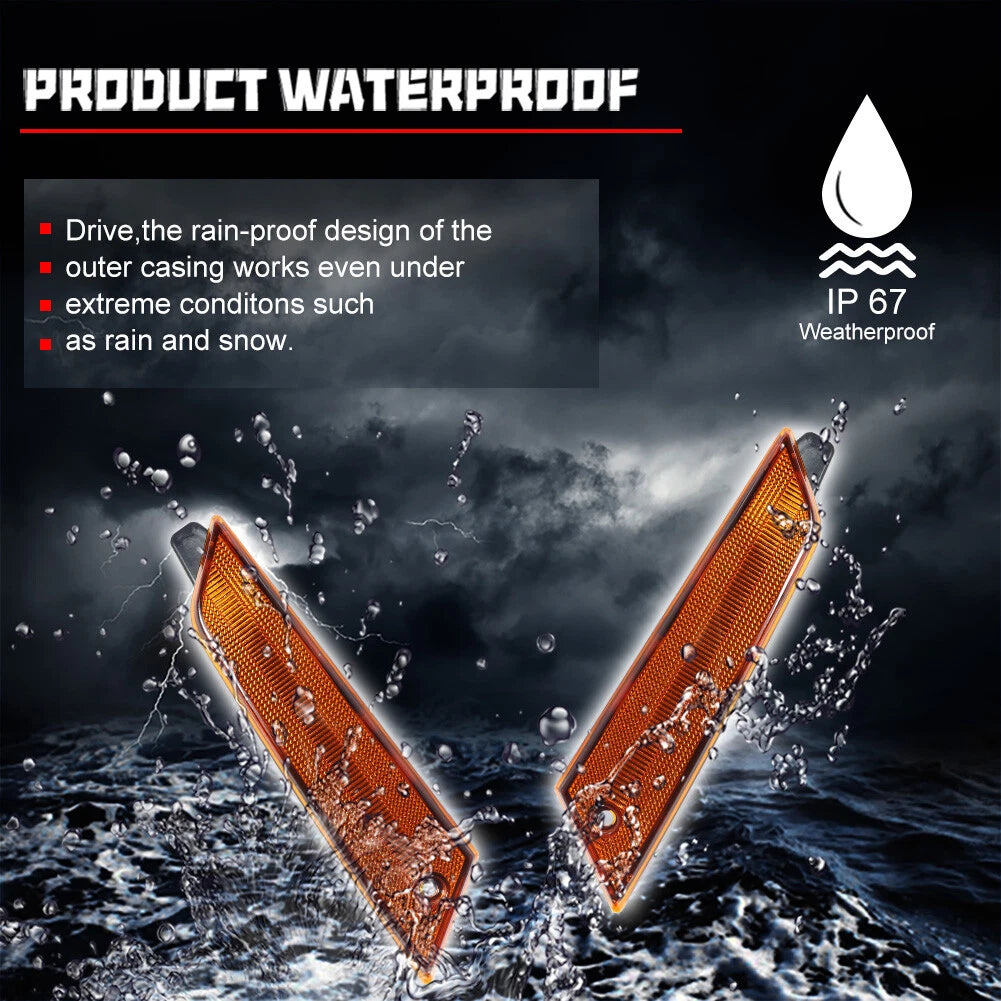 2X Amber Lens Front Fender Side Marker Light for Ford Mustang (1979–1986)
