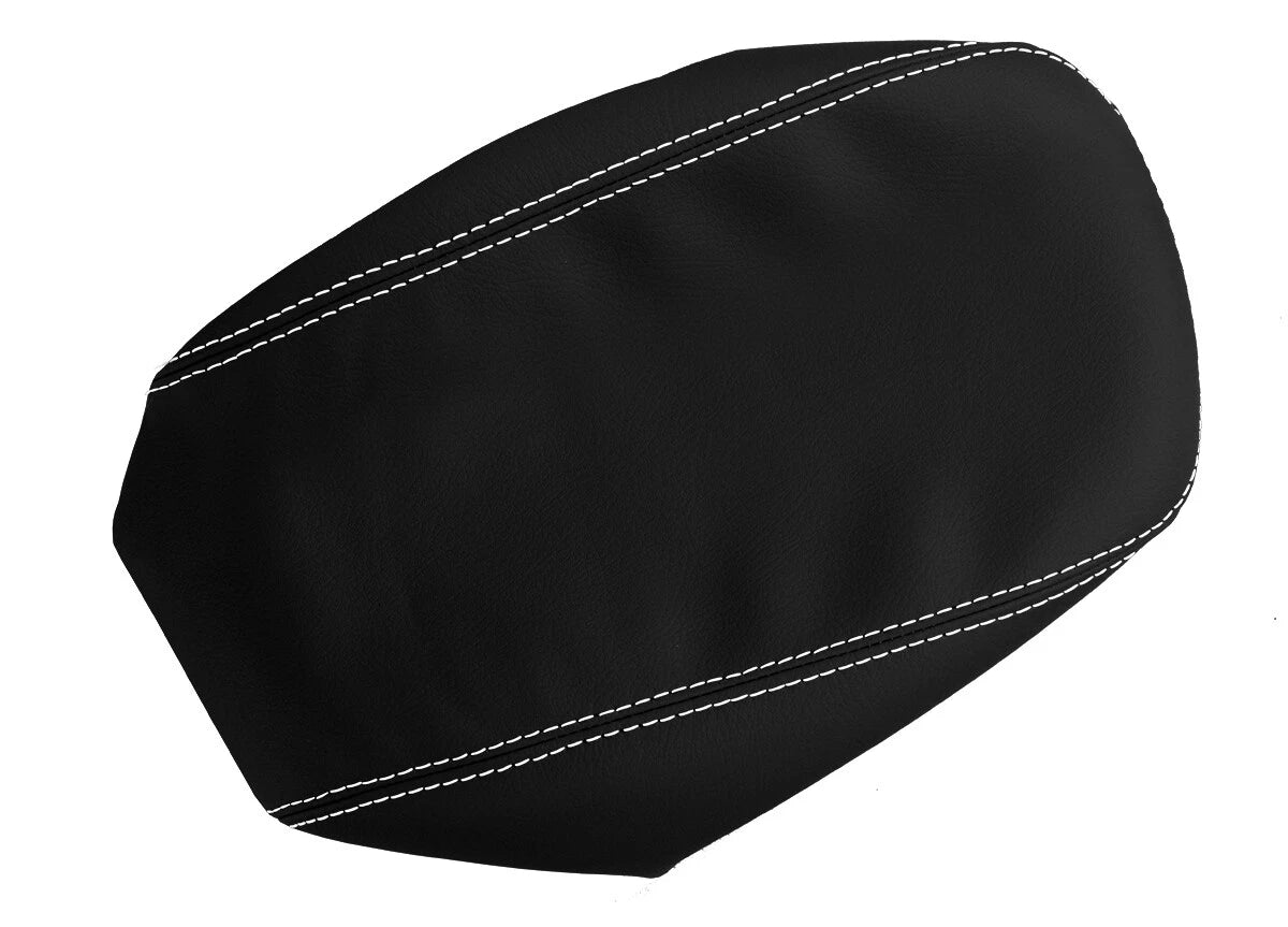 Leather Console Lid Armrest Cover for Chrysler 200 (2011–2014) White Stitch
