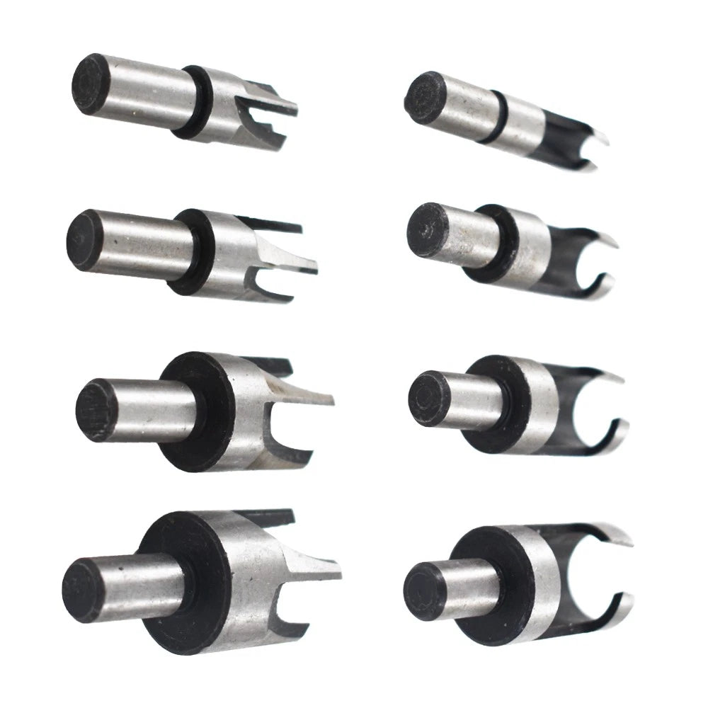 Set of 8 Carbon Steel Wood Plug Hole Cutters for Various Models