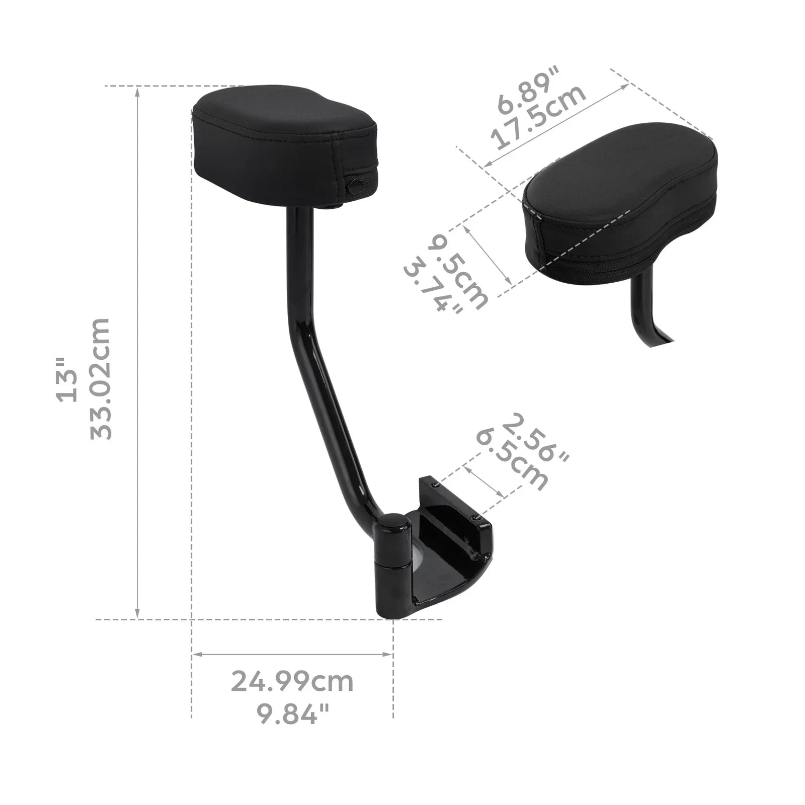 Black Passenger Armrest for Honda Goldwing 1800 GL1800 (2018-2019)