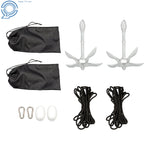 2X Silver Marine Kayak Folding Anchor Kit for PWC Canoe Jet Ski