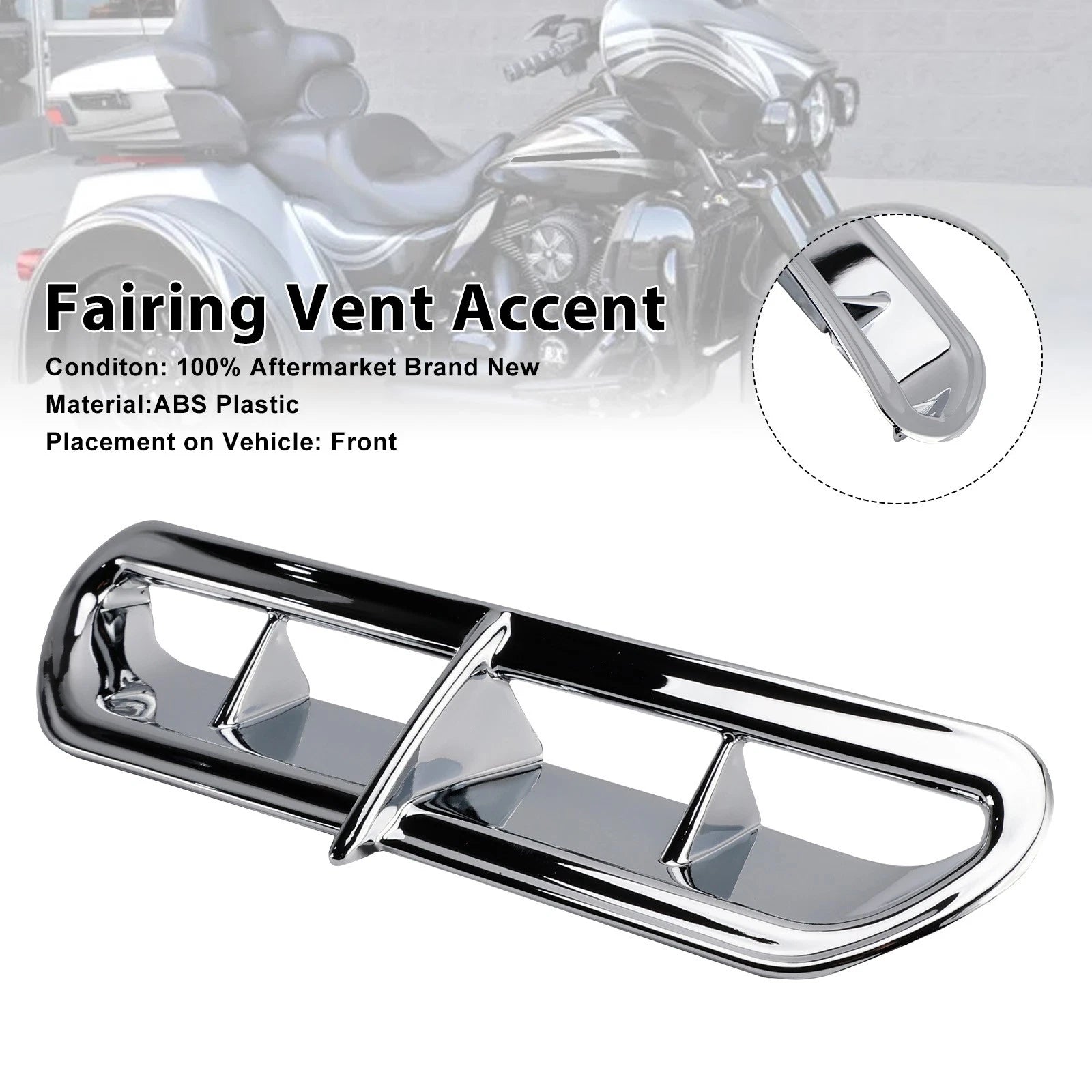 Fairing Vent Accent for Harley Touring Electra Street Trike Glide Ultra (2014–2022) Chrome