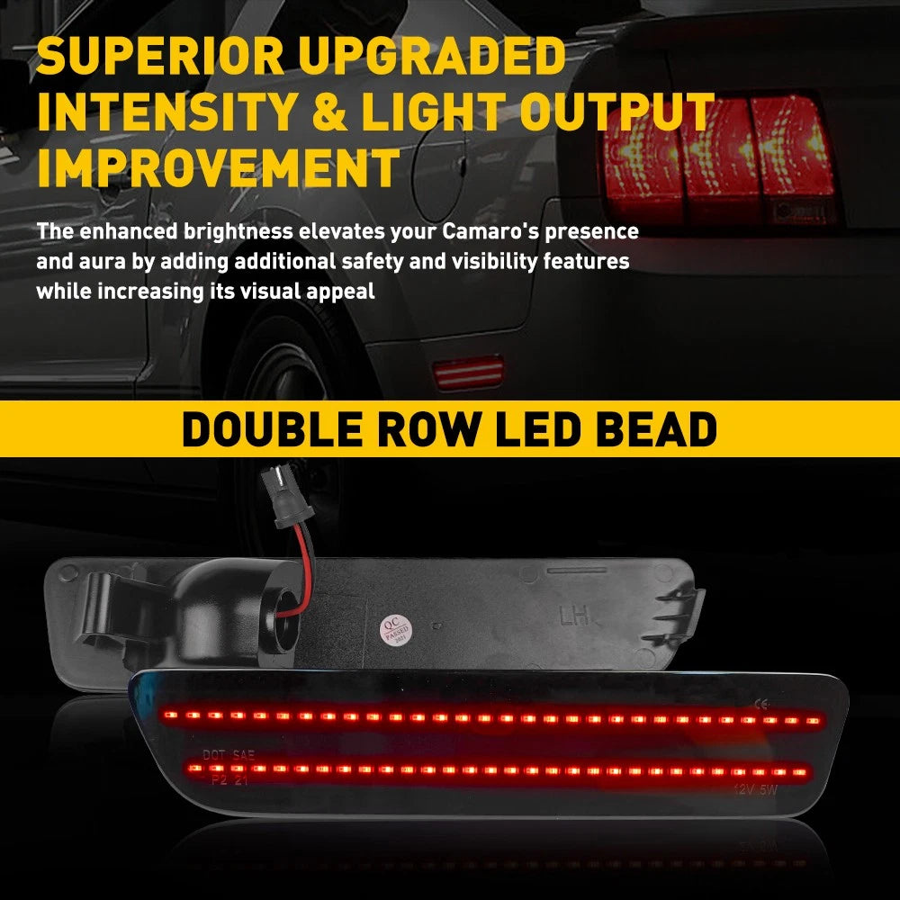 Smoked Rear Bumper Reflector Side Markers for Ford Mustang (2005-2009)
