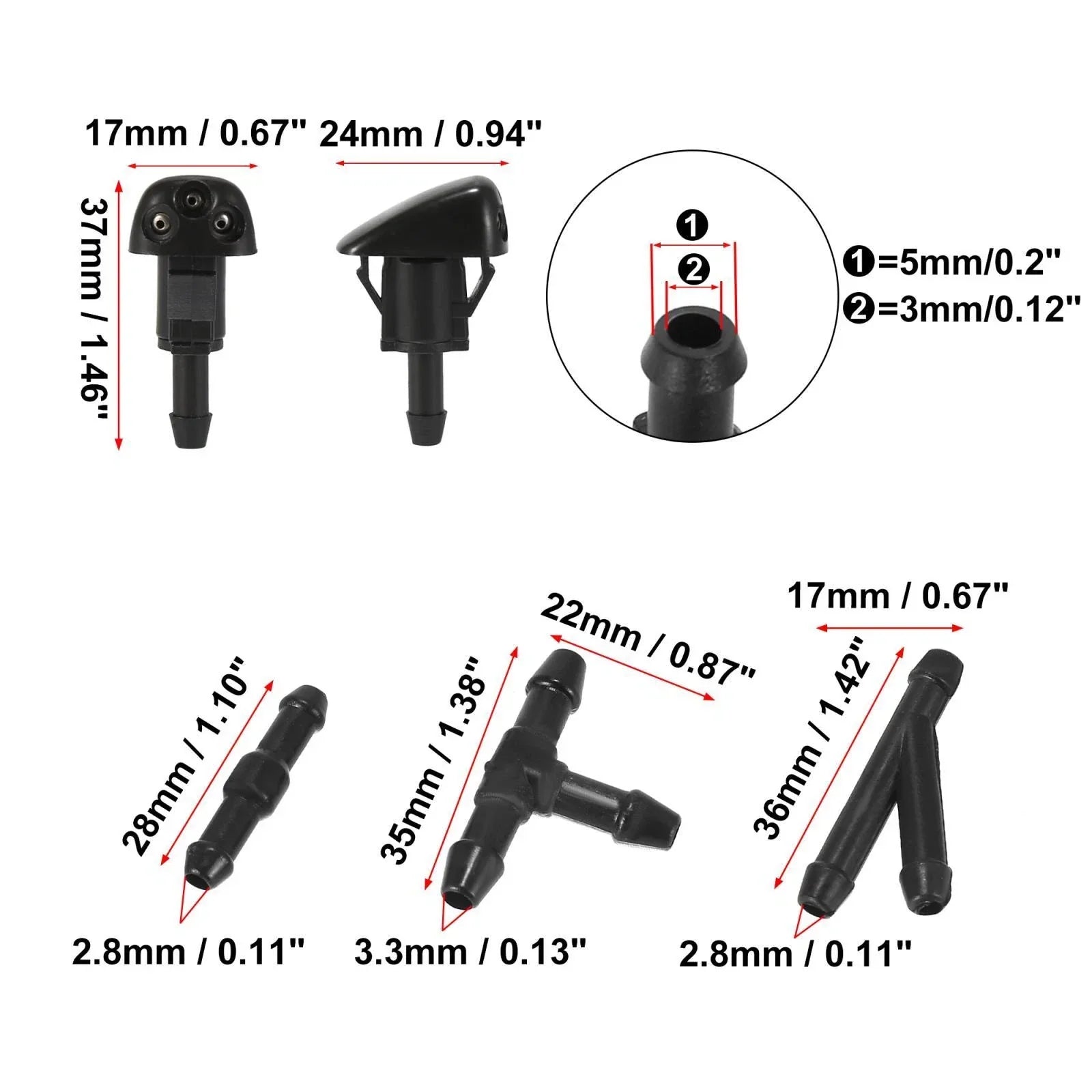 Windshield Washer Nozzles Kit for Hyundai Sonata (2002-2005)