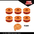 12 Pack Trimmer Line Spools for WORX WA0010 WG150 WG151 (10 Foot)