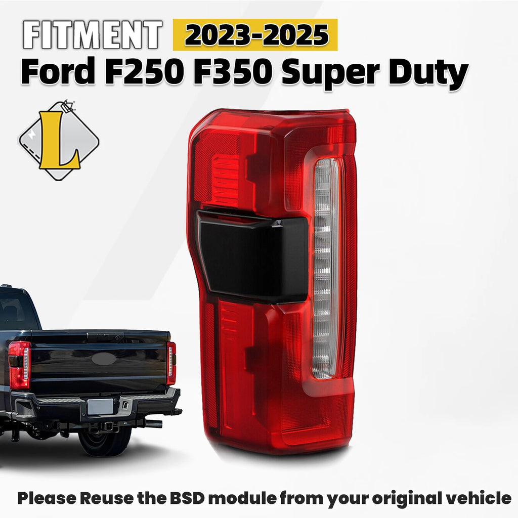 Driver Side Halogen Tail Light for Ford F-250 Super Duty (2023–2025) w/ Blind Spot