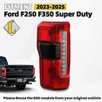 Driver Side Halogen Tail Light for Ford F-250 Super Duty (2023–2025) w/ Blind Spot