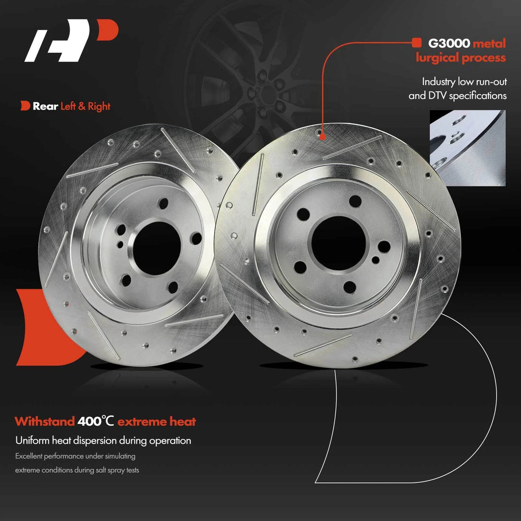 Rear Side Drilled Brake Rotors for Mercedes-Benz CLA250, QX30 (2014–2020)