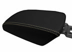 Leather Console Lid Armrest Cover for Ford Focus (2012–2018) Black Beige Stitch