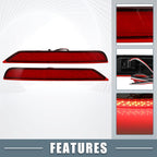 2X Rear Bumper Reflector LED Brake Tail Light 84281SC010 for Subaru Forester (2014–2018)