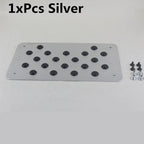 Aluminum Car Floor Carpet Mat Patch Heel Scuff Plate Pedal Pad 28x16cm