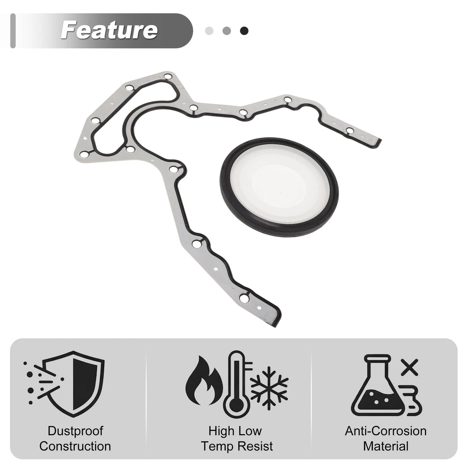 Set of 1 Rear Crankshaft Oil Seal for Chevrolet Silverado 1500 (1999–2013) 12639250