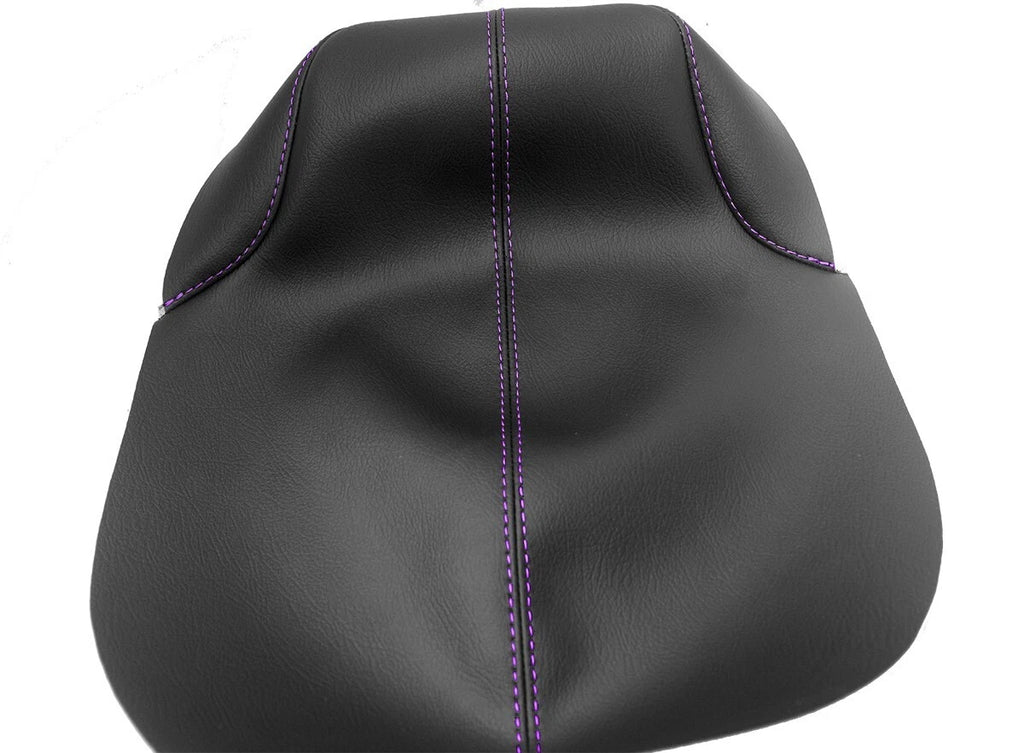 Leather Console Lid Armrest Cover for Cadillac XTS (2013–2019) Purple Stitch