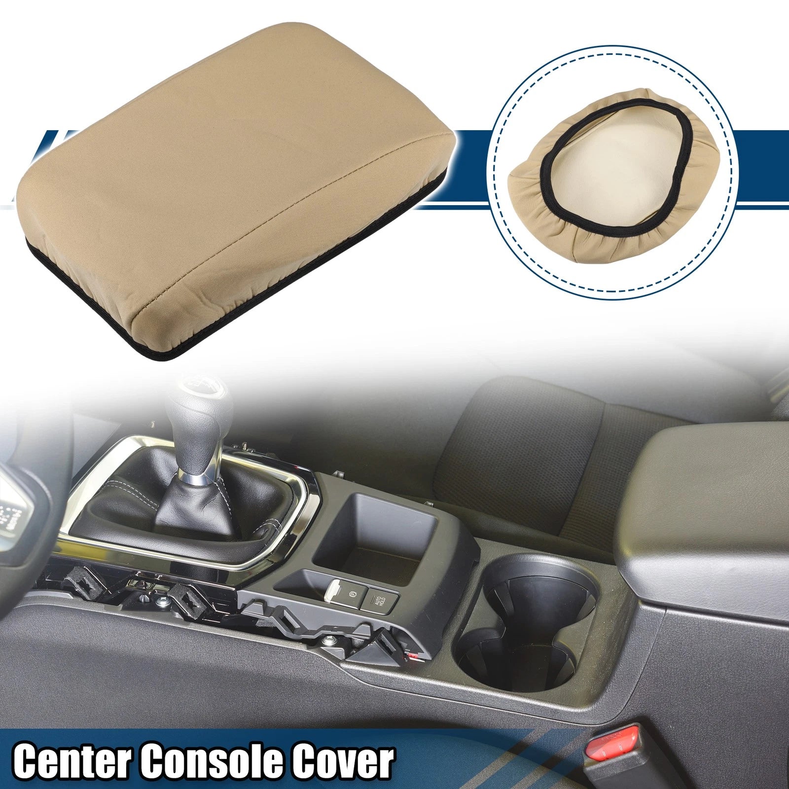 Center Console Armrest Cover for Ford Focus (2015–2018) Neoprene Brown